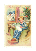 Un enfant et sa lettre au P&egrave;re No&euml;l